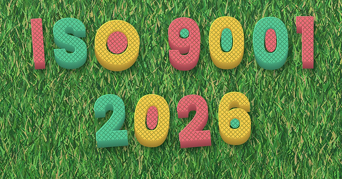 ISO 9001 2026 letters on grass